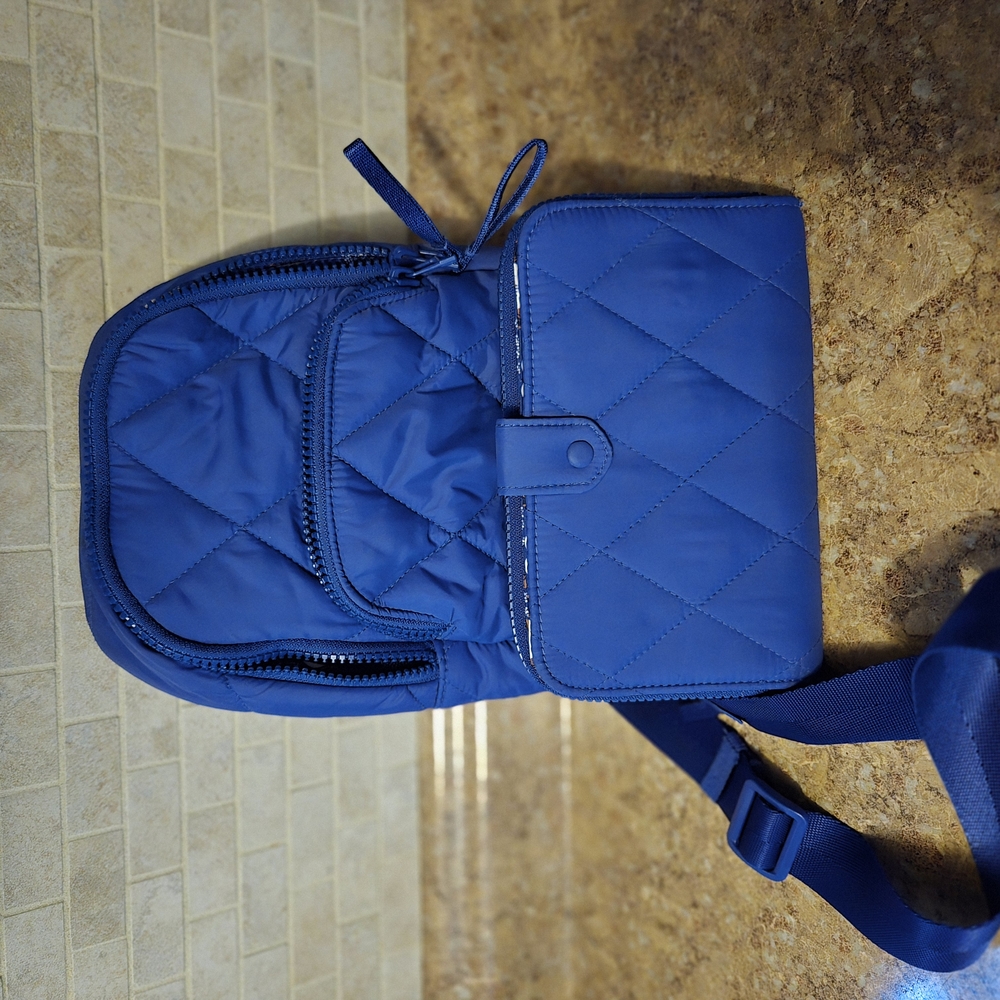 Quilted Blue Backpack - image 1